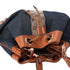 GUCCI GG Bucket Shoulder Bag 124386 Navy Brown Denim Jacquard Leather